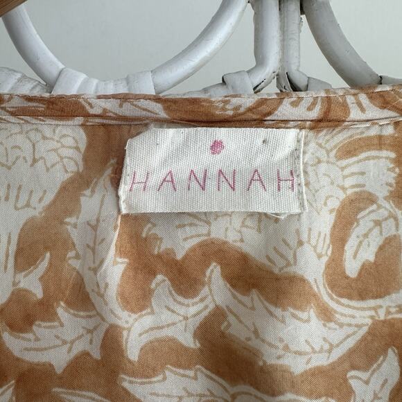 Hannah Artwear Luna Wrap Dress OS Silk Indian Block Print Boho Ruffle Feminine - Picture 9 of 14